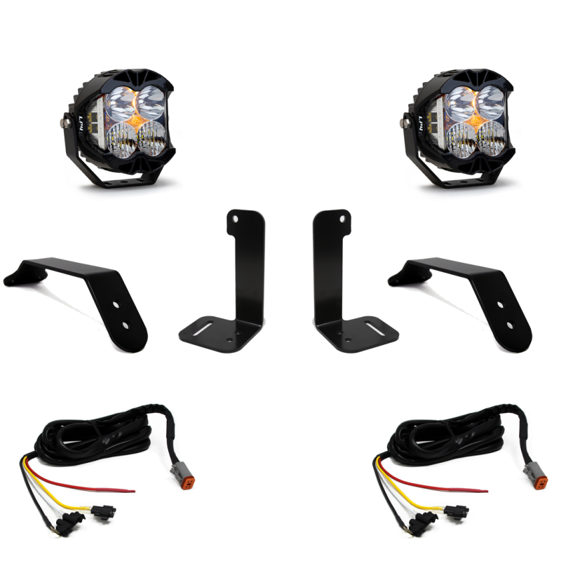 Jeep JT Lights - Baja Designs - Dual LP4 Auxiliary Light Kit w/Upfitter - `18-`27